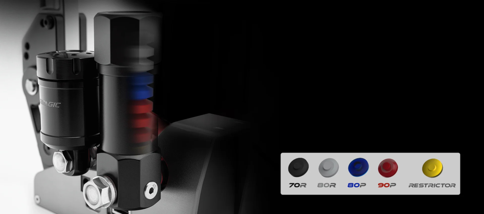 Simagic TB-RS avec &eacute;lastom&egrave;res interchangeables pour r&eacute;glage pr&eacute;cis de la r&eacute;sistance